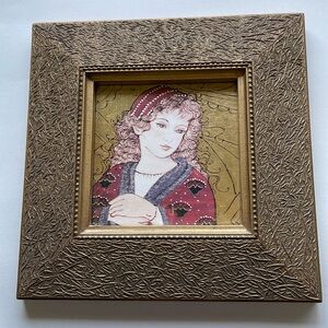Vintage Bombay Co. Prints Framed Wall Decor Picture Florentine Girl